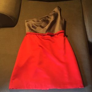 Silver and red dress